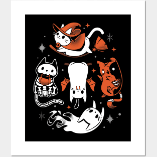 Spooky Kitty Crew - Halloween Cats Posters and Art